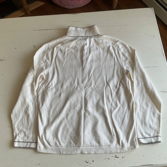Banana Republic 1/4 button front ivory cotton sweater Large - Picture 9 of 11